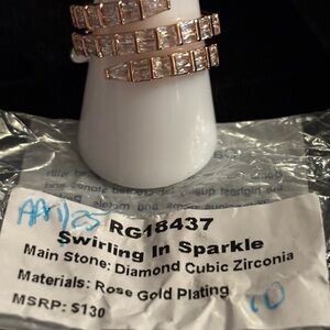 Bomb Party April birthday collection Rose Gold Cubic Zirconia Ring size 10